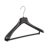 Mantel / kostuumhanger kunststof zwart met schouderverbreding en broeklat, 38 cm