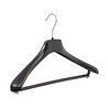 Mantel / kostuumhanger kunststof zwart met schouderverbreding en broeklat, 42 cm Mantel / kostuumhanger kunststof zwart met schouderverbreding en broeklat, 42 cm