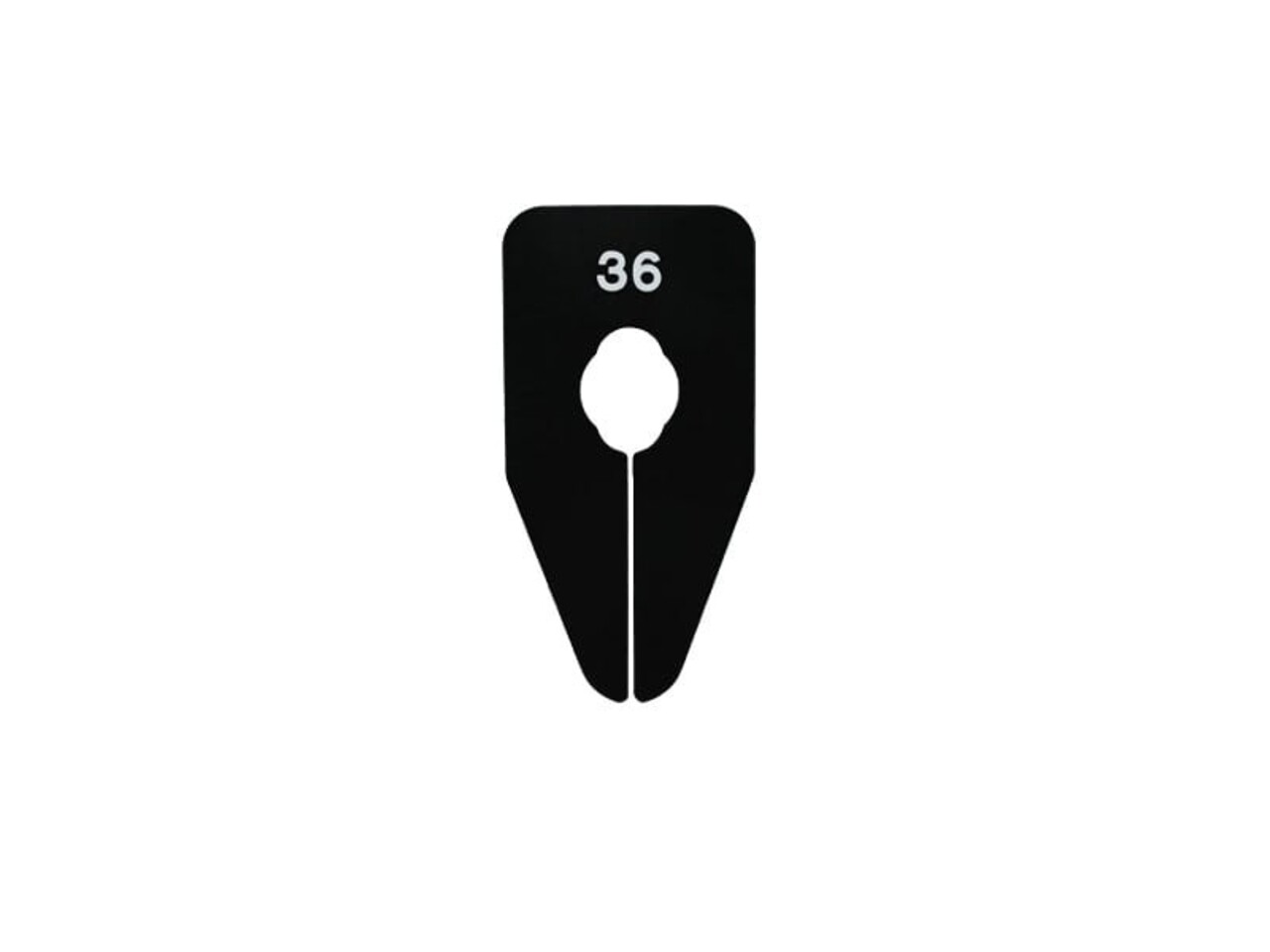 Kunststof maatverdeler zwart met witte (68) opdruk Kunststof maatverdeler zwart met witte (68) opdruk