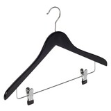 Blouse / shirthanger beukenhout zwart gelakt met anti-slip knijpers, 44 cm Blouse / shirthanger beukenhout zwart gelakt met anti-slip knijpers, 44 cm