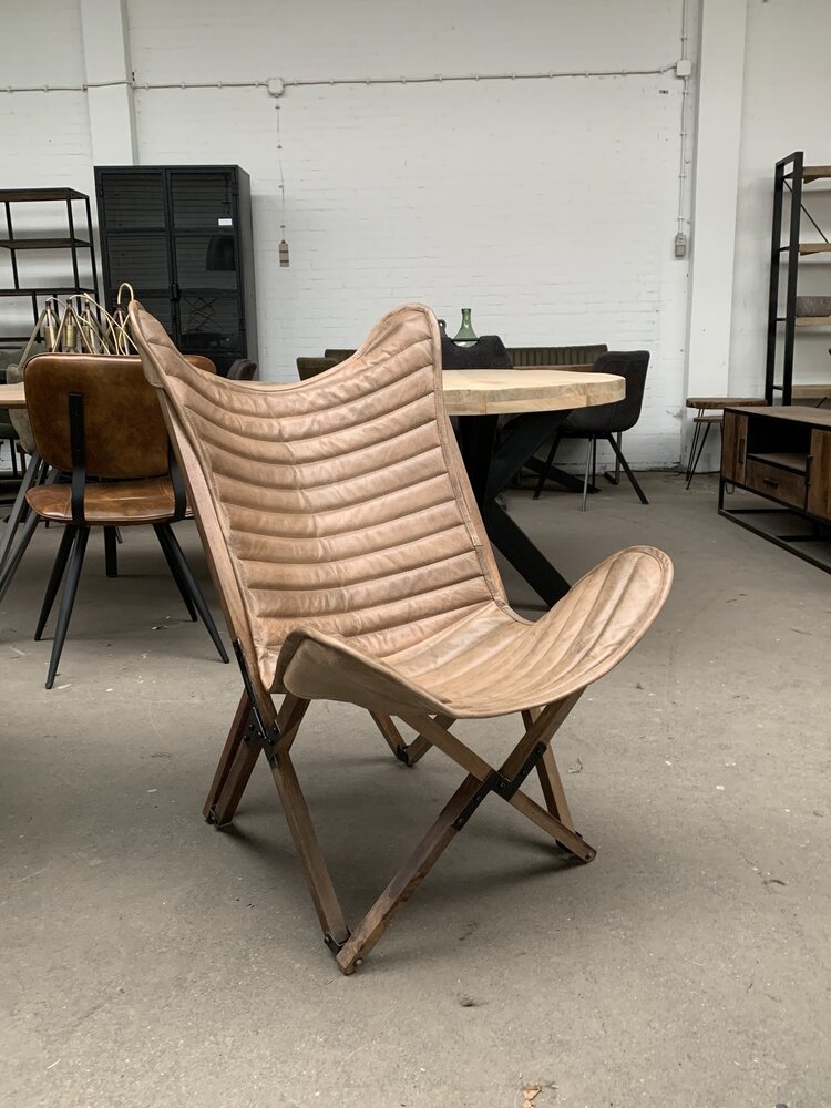 WK Home Vlinderstoel Leer