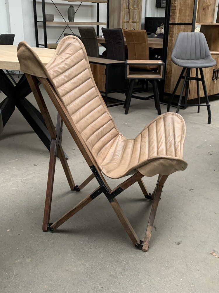 WK Home Vlinderstoel Leer