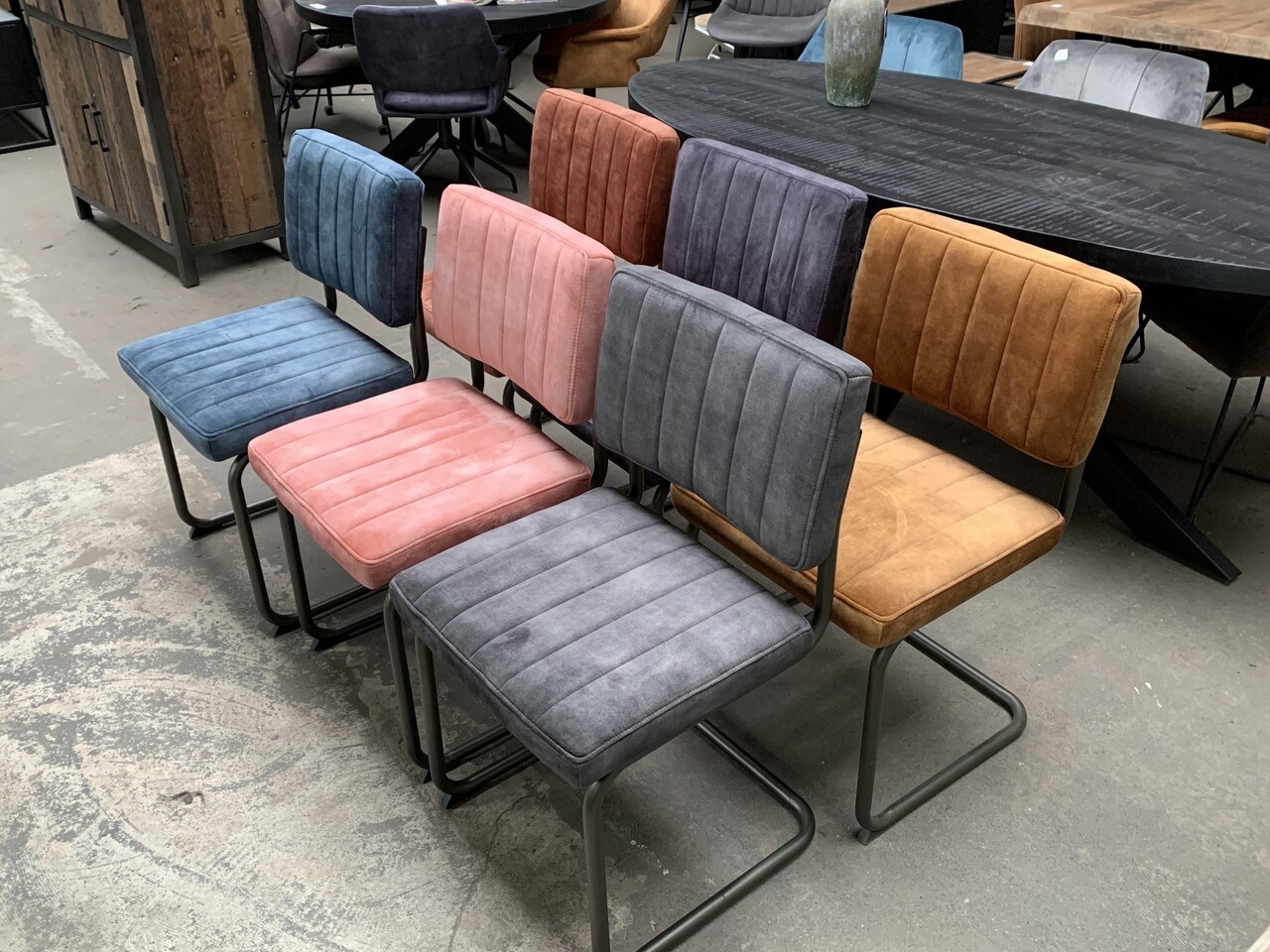 WK Home Eetkamerstoel Tess in 6 velvet kleuren