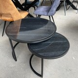 WK Home Jamie Marble Black Black Set of 2