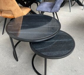 WK Home Jamie Marble Black Black Set of 2