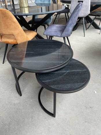 WK Home Jamie Marble Black Black Set of 2