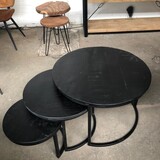 WK Home Salontafel zwart set van 3