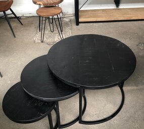 WK Home Salontafel zwart set van 3