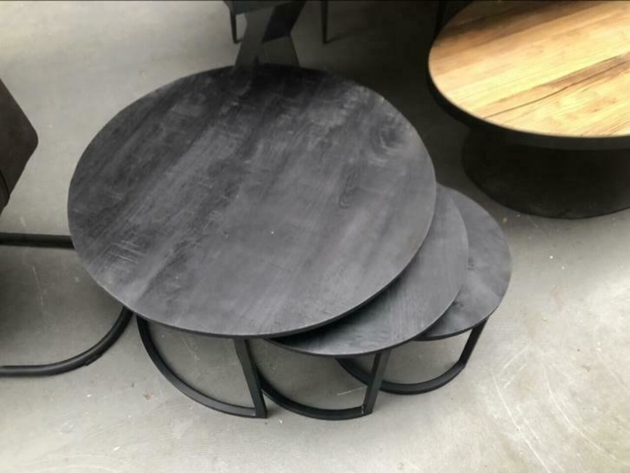 WK Home Salontafels set van 3 zwart