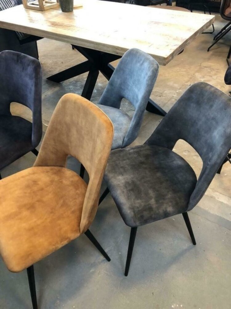 WK Home Stoel Moon in 4 kleuren Velvetstof en draaibaar