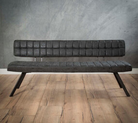 WK Home Eetkamerbank antraciet pu wax