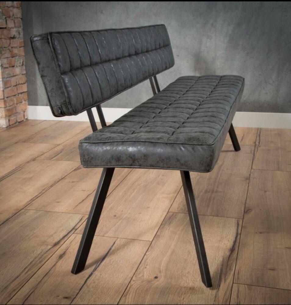 WK Home Eetkamerbank antraciet pu wax 180cm