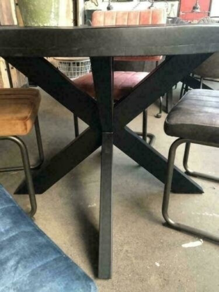 WK Home Ronde eettafel 120 Preto zwart mangohout