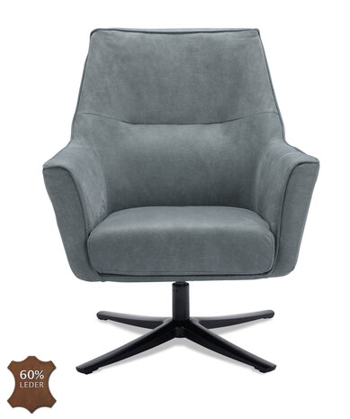 WK Home Fauteuil Lex draaibaar Niagara/blue jeans Bull leer