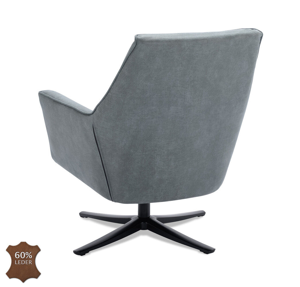 WK Home Fauteuil Lex draaibaar Niagara/blue jeans Bull leer