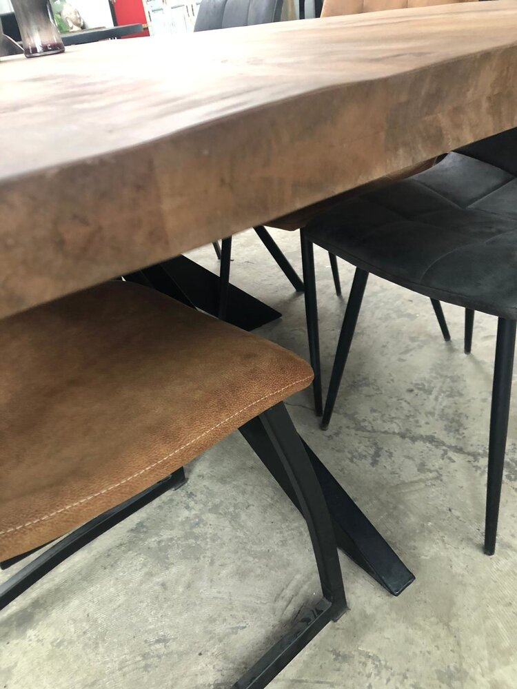 WK Home Eettafel Vigo brown mango spinpoot 200