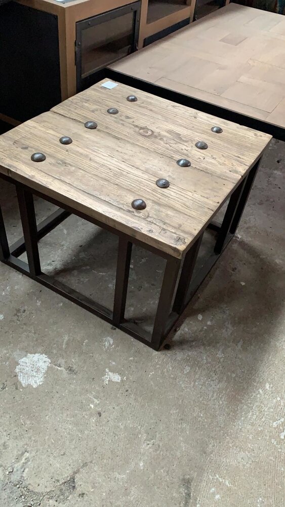 WK Home Salontafel vierkant robuust hout metaal WK Home Amersfoort