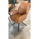 WK Home Eetstoel Darwin leer - antraciet en cognac WK Home Eetstoel Darwin leer - antraciet en cognac