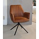 WK Home Eetstoel Darwin leer - antraciet en cognac WK Home Eetstoel Darwin leer - antraciet en cognac