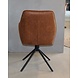 WK Home Eetstoel Darwin leer - antraciet en cognac WK Home Eetstoel Darwin leer - antraciet en cognac