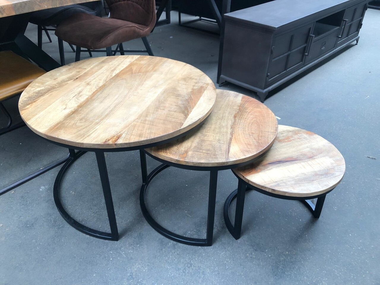 WK Home Salontafel set van 3 Toledo mangohout