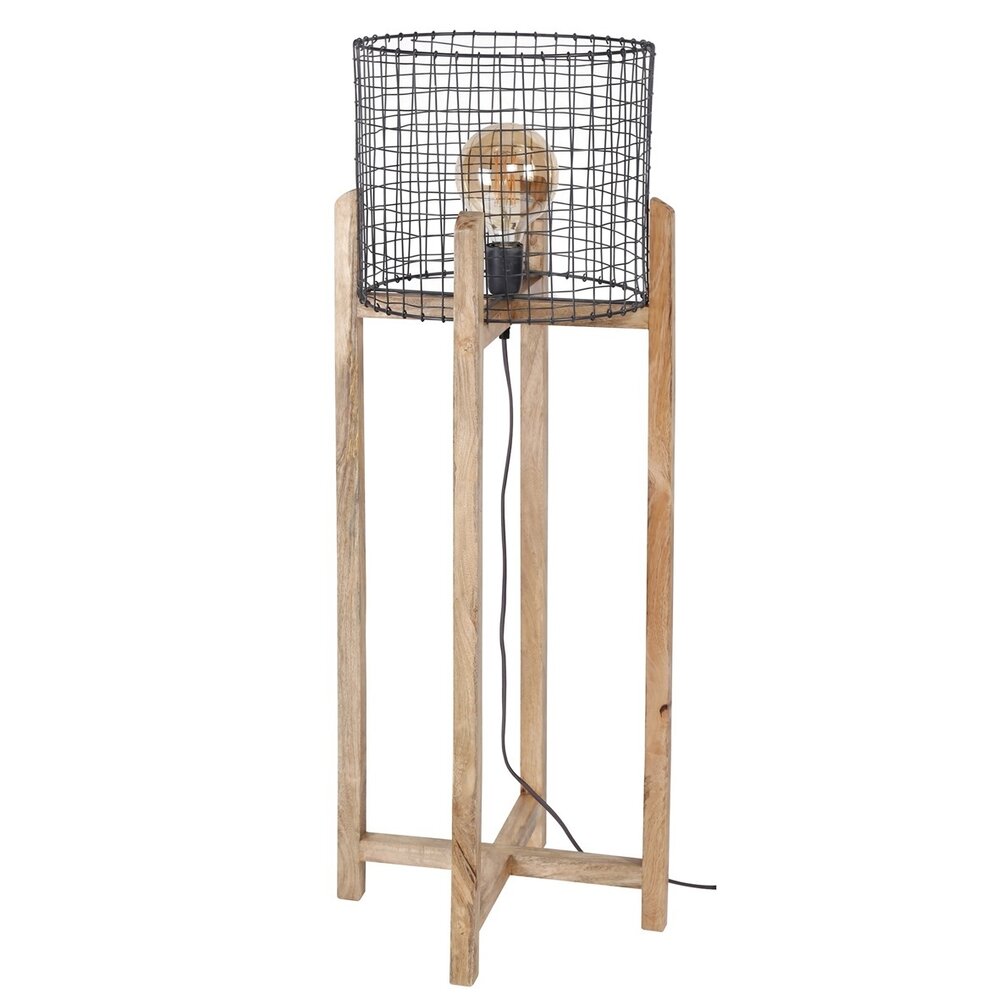 WK Home Vloerlamp mesh kap support - houten frame
