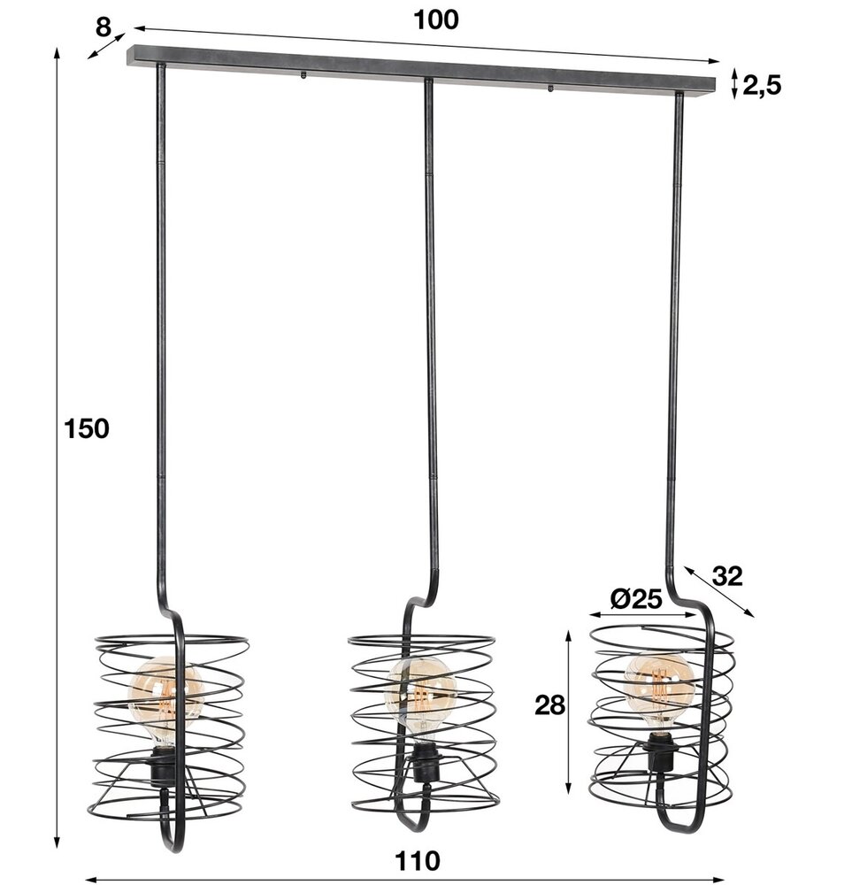 WK Home Hanglamp Curl cylinder