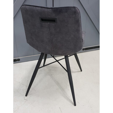 WK Home Eetstoel/ eetkamerstoel Kicking antraciet plush