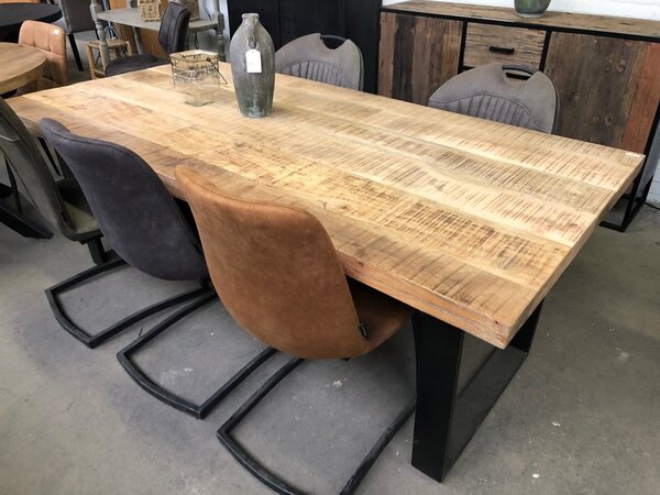 WK Home Eettafel mango U poot 200