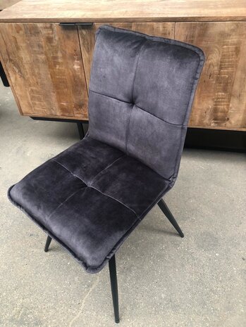 WK Home Stoel Brussel Adore antraciet velvet
