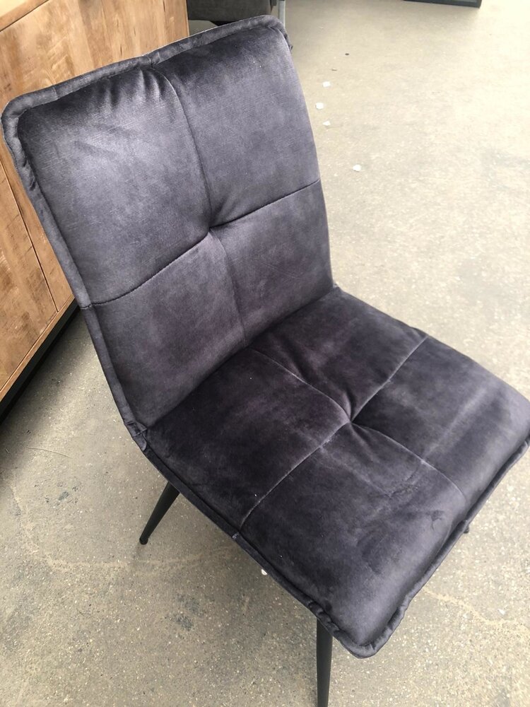 WK Home Stoel Brussel Adore antraciet velvet