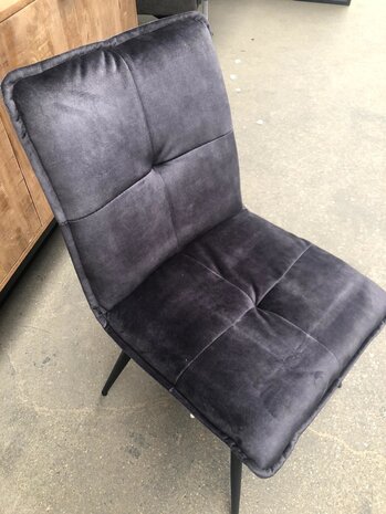 WK Home Stoel Brussel Adore antraciet velvet