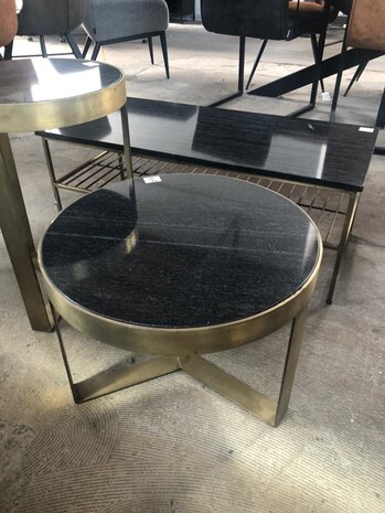 WK Home Salontafel marmer Black Gold 50 cm