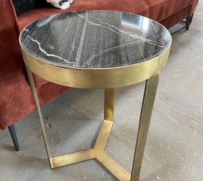 WK Home Salontafel marmer Black Gold 40 cm WK Home Salontafel marmer Black Gold 40 cm
