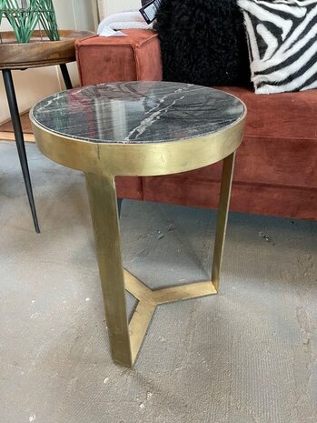 WK Home Salontafel marmer Black Gold 40 cm