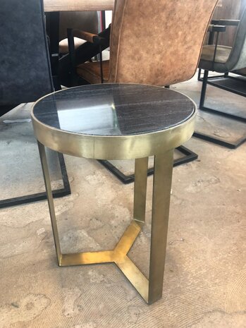WK Home Salontafel marmer Black Gold 40 cm