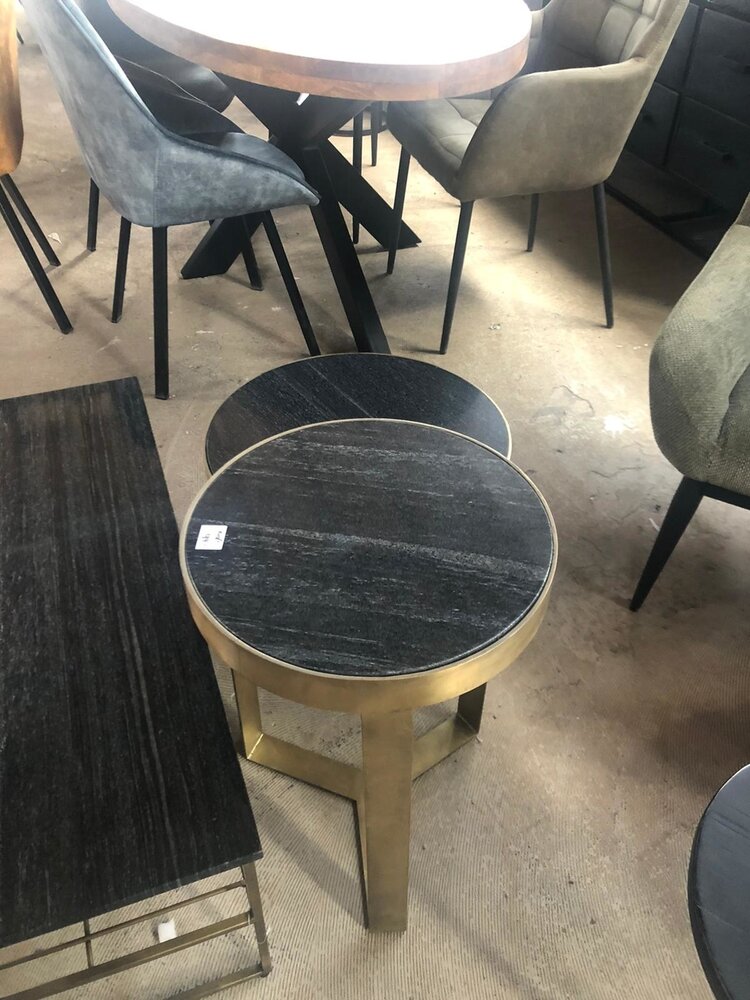 WK Home Salontafel marmer Black Gold 40 cm