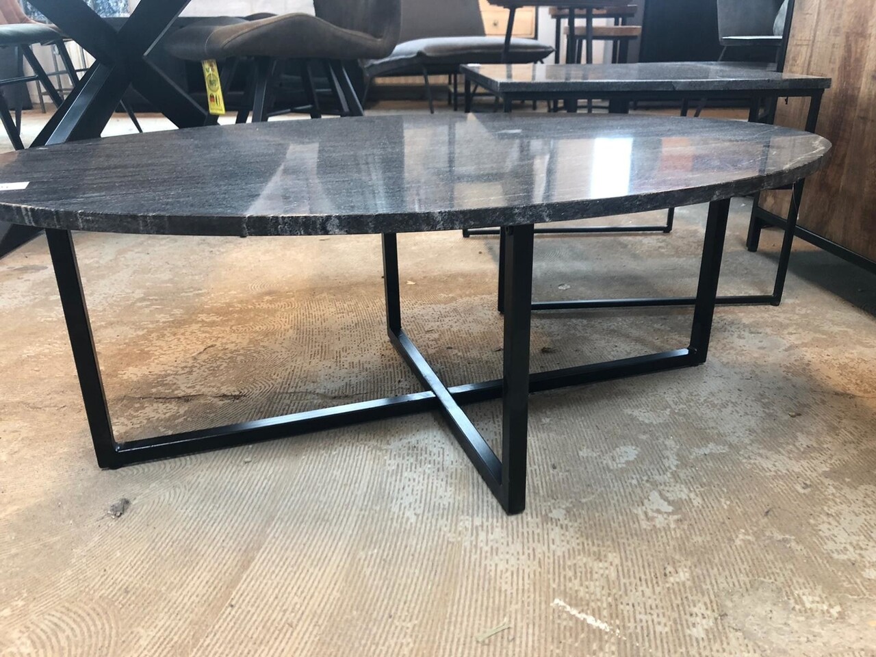 WK Home Salontafel marmer Black Black ovaal