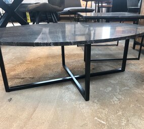 WK Home Salontafel marmer Black Black ovaal