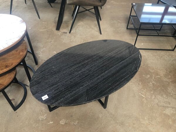 WK Home Salontafel marmer Black Black ovaal