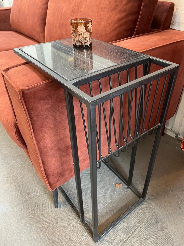 WK Home bijzettafel sofa marmer Black Black