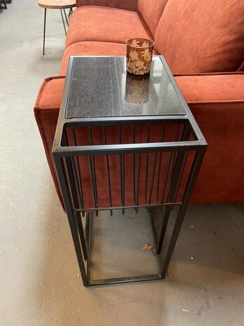 WK Home bijzettafel sofa marmer Black Black