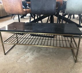 WK Home Salontafel marmerDian Black Gold 90cm