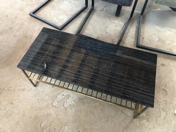 WK Home Salontafel marmer Dian Black Gold 90cm