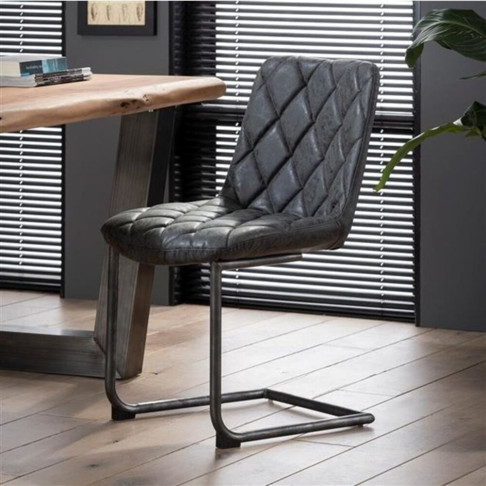 WK Home Stoel grid sledepoot antraciet