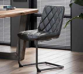 WK Home Stoel grid sledepoot antraciet