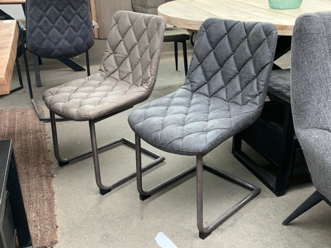 WK Home Stoel grid sledepoot antraciet