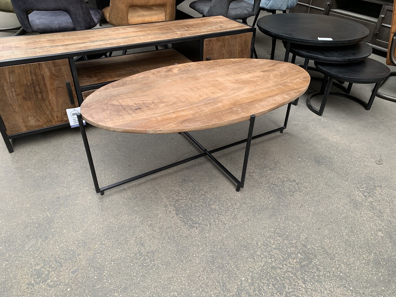 WK Home Salontafel  ovaal LF mango brown