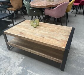 WK Home Salontafel Britt natural recht met blad onder