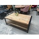 WK Home Salontafel Britt naturel recht met blad onder WK Home Salontafel Britt naturel recht met blad onder
